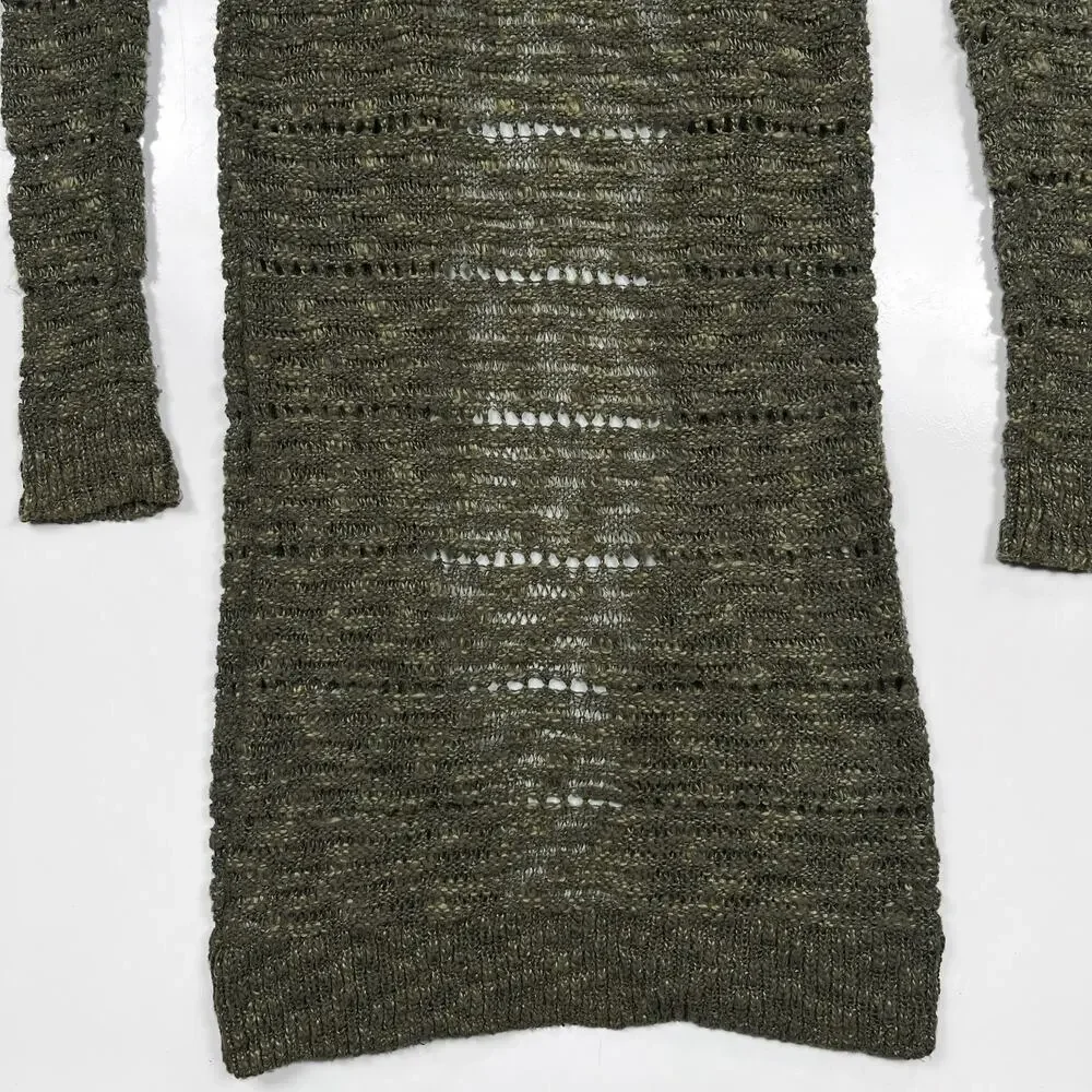 Mossimo Supply Co. Open Knit Long Cardigan Maxi Sweater Green Small